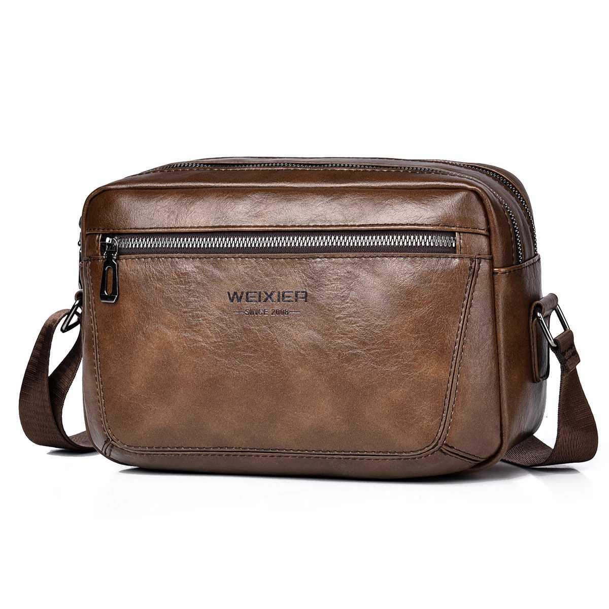 Brand Casual Solid Men Crossbody Bag Messenger Bag PU Leather Handbag Shoder Bags M Business Messenger Diagal Ch Bag Y251011