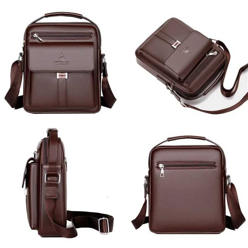 High Quality Men Shoder Bag Men PU Leather Flaps Mens Crossbody Bags Business Flap M Solid Messenger Bag Travel Bag Y251011
