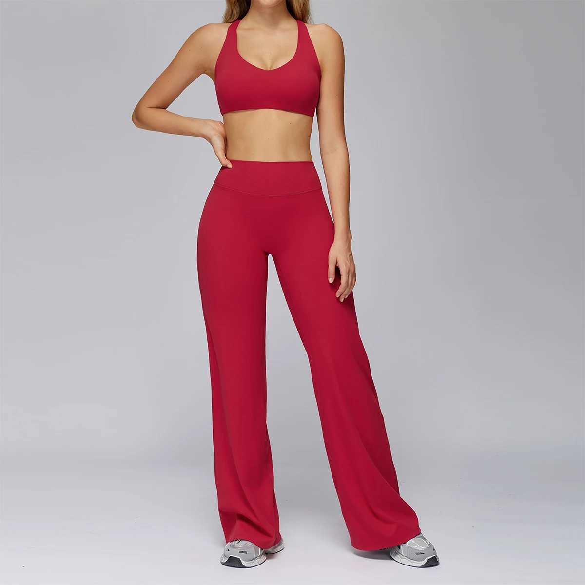 Hearuisavy Sports Set Women Gym HBack BrushedFeel Yoga Bra Running Breathable Quick Dry Tight Fitness Top High Waisted Pants J251030