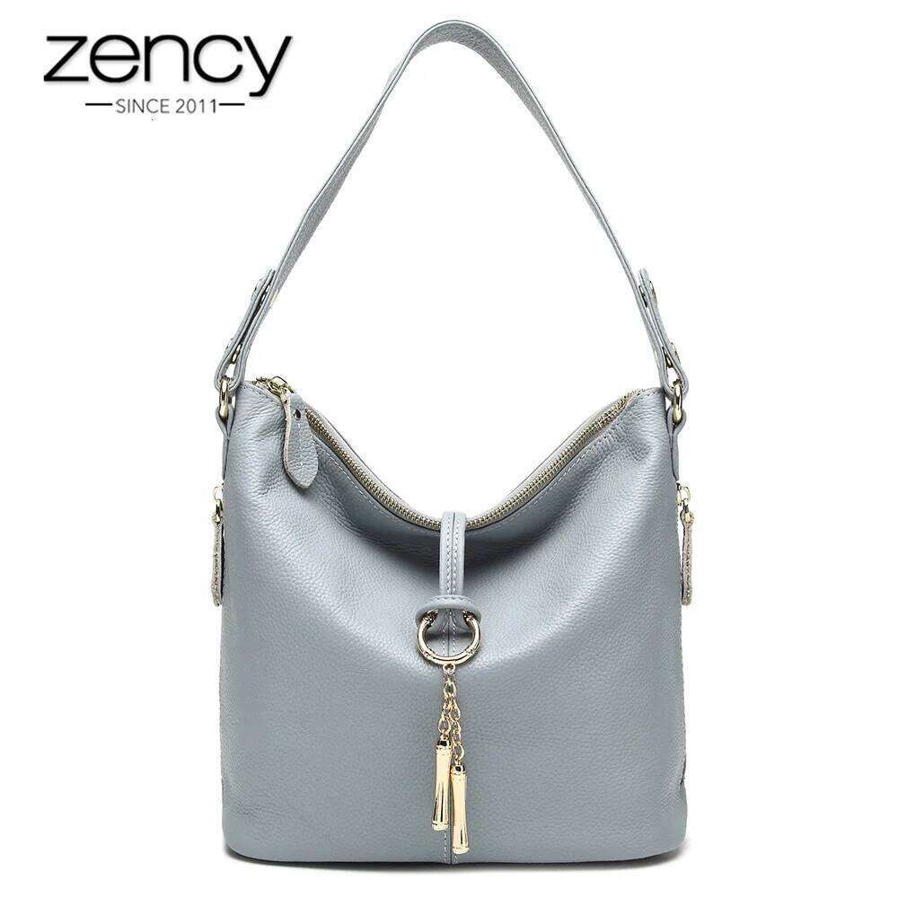 Designer bag 52 Zency Elegant Blue Women Shoulder Bag 100% Genuine Leather White Hobos Handbag Lady Messenger Purse Charm Lock Decoration Red