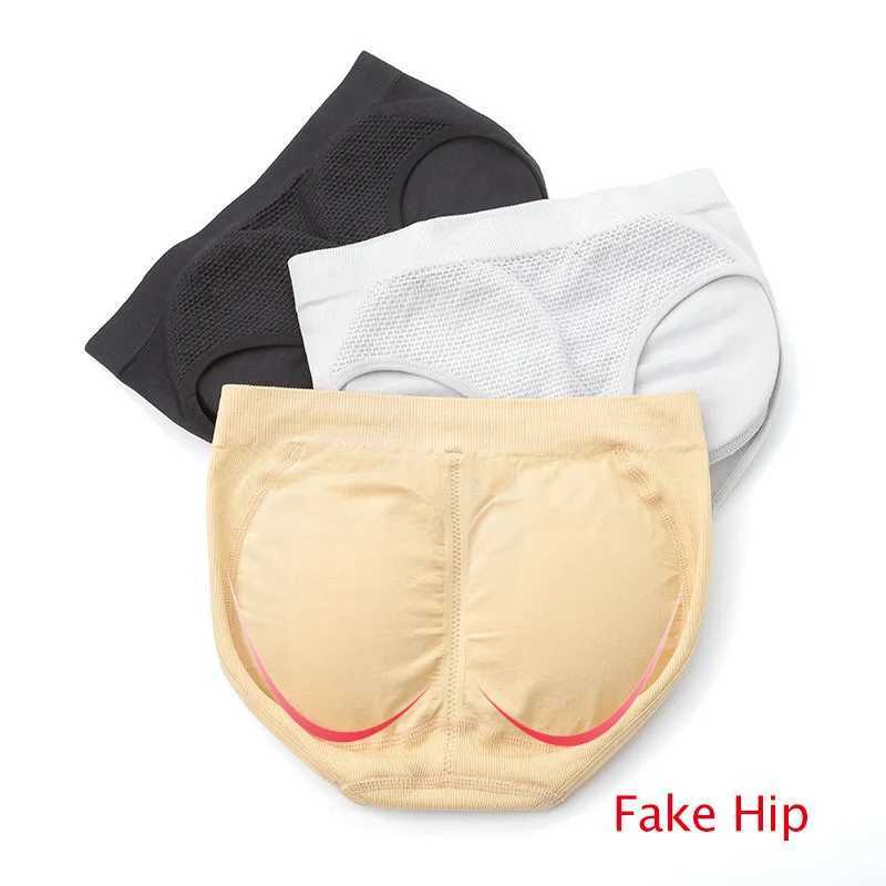 Women Sponge Padded Abundant Buttocks Pants Lady Push Up Middle Waist Panties Briefs Underwear Fake Ass Butt Lifter Hip L251030