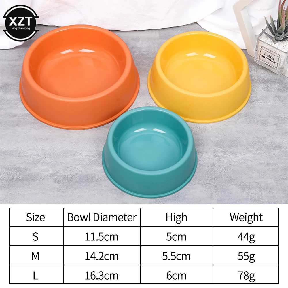High Quality Solid Color Pet Bowls CandyColored Lightweight Plastic Single Bowl Small Dog Cat Pet Bowl Pet Feeding Water Tools J251113