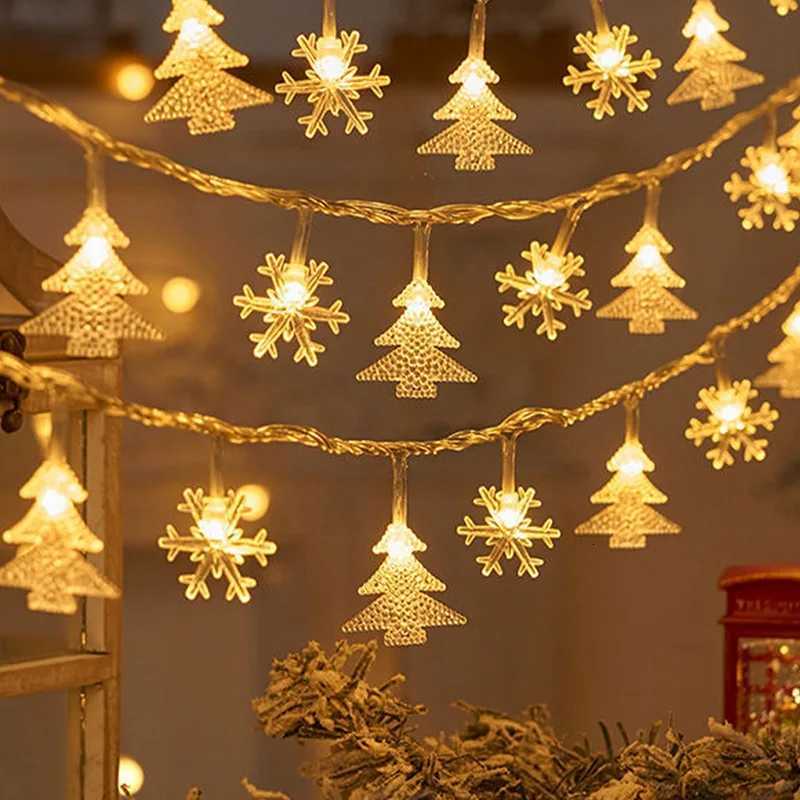 3M Christmas Lights LED Snowflake String Lights Xmas Fairy Light Lamp For Home New Year Party Supplies Christmas Tree Decor C251030