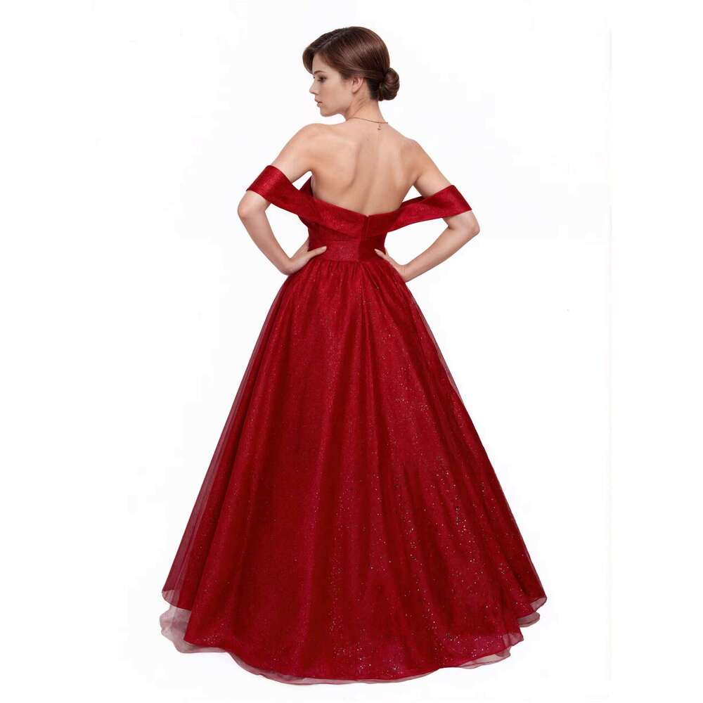 2025 New Solid Pleated Long Sleeve Two-Piece Midi prom