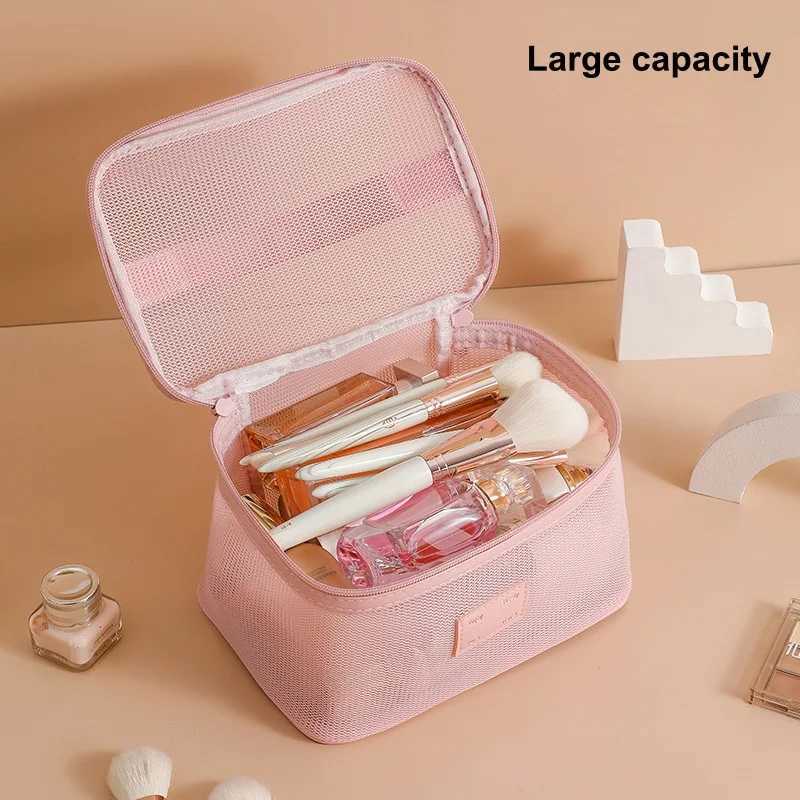 StoBag 5pcs Color Transparent Makeup Mesh Bag Tote Small Large Cosmetic Package Storage Travel Handbag Portable Pouch Organizer J251115