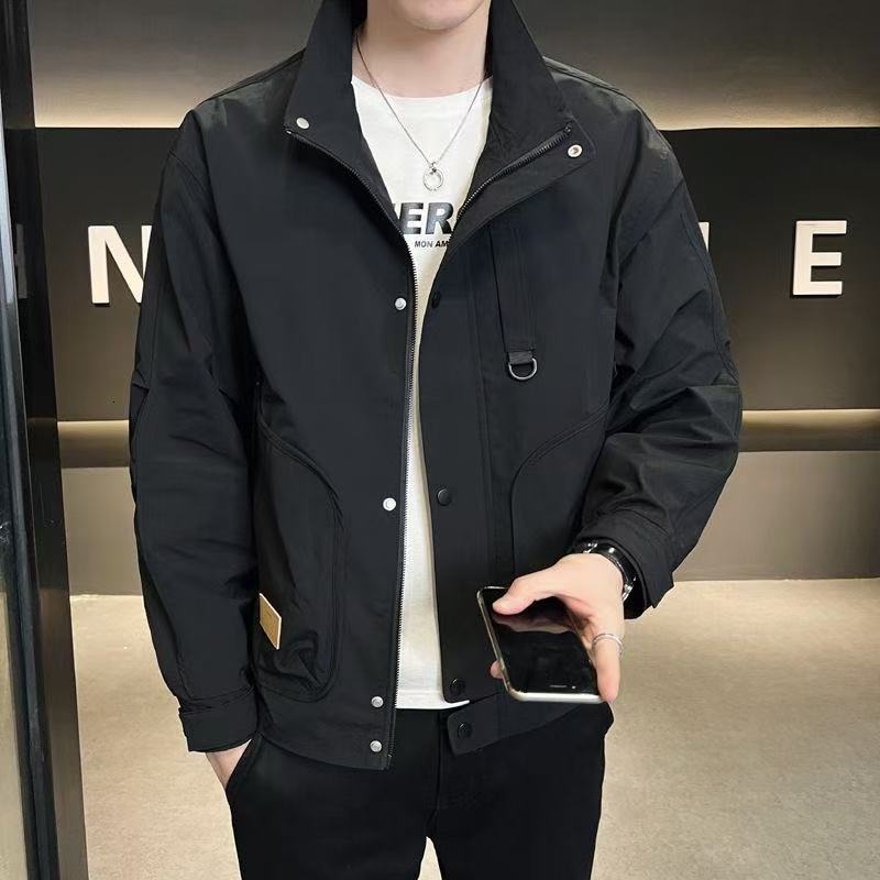 2025 Spring And Autumn New Men's Jacket Workwear Style Jacket Men's Cool Designer Coat Stand Collar Top Versatile Casual Men's Clothing