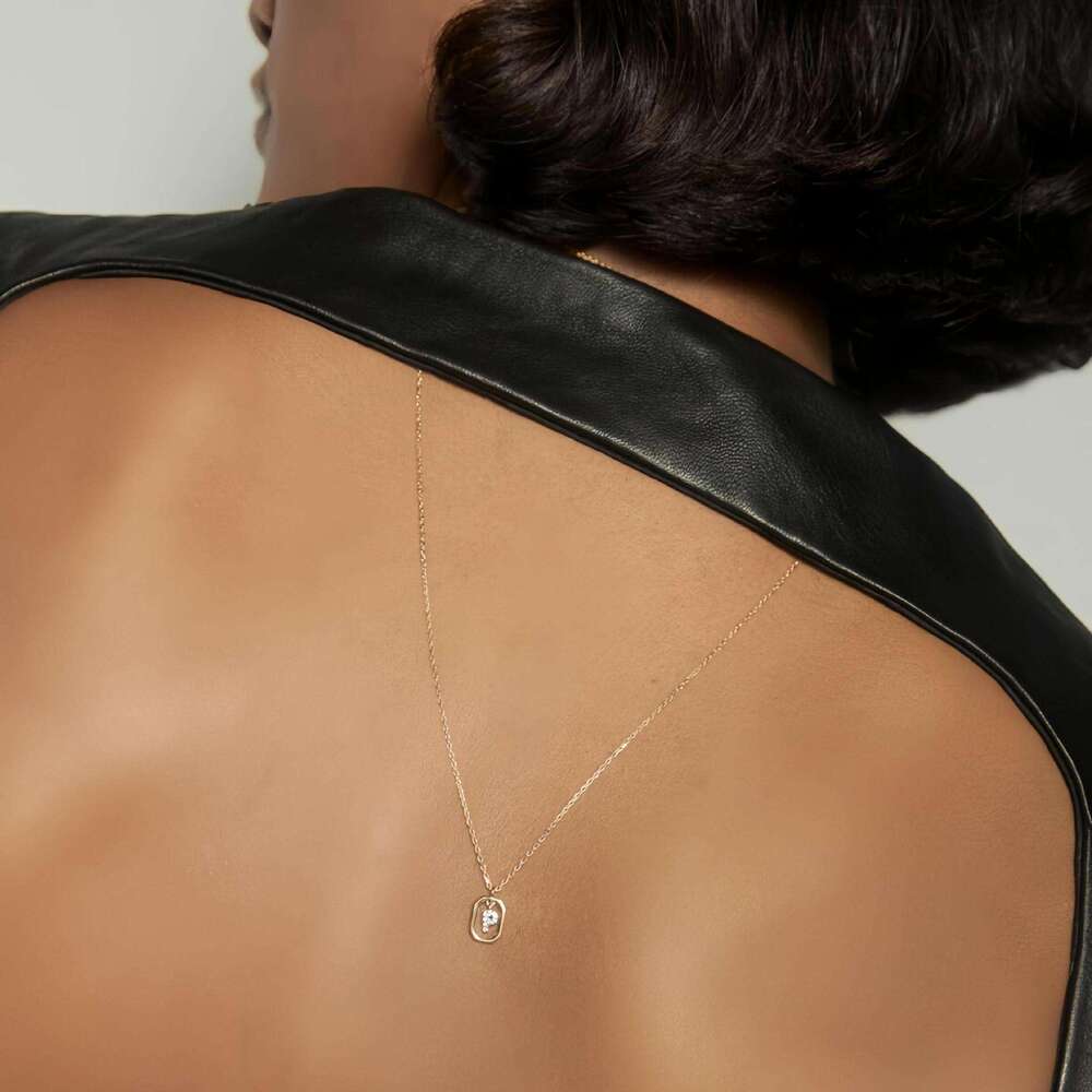 Spanish PD Hot-Selling Sier Women's 26 Mini Micro-Inlaid Full Dia Gold Letter Necklace H Pendant