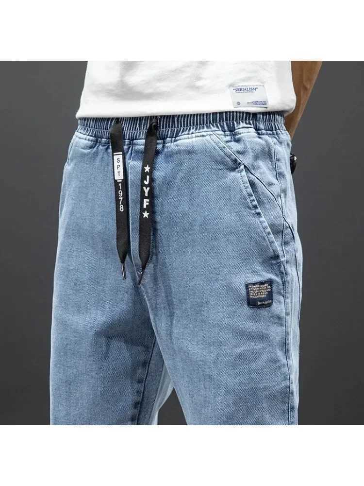 Spring Summer Jeans Men Fashion Tapered Harem Denim Pants Casual Jogger Baggy Jean Trousers Male Plus Size 5XL Streetwear J251030