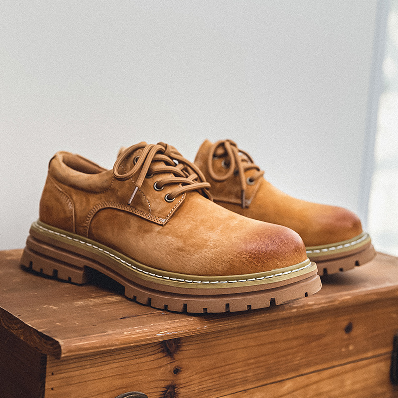 Workwear men's shoes spring new American British low-top martin boots men's leather versatile casual martin boots2025