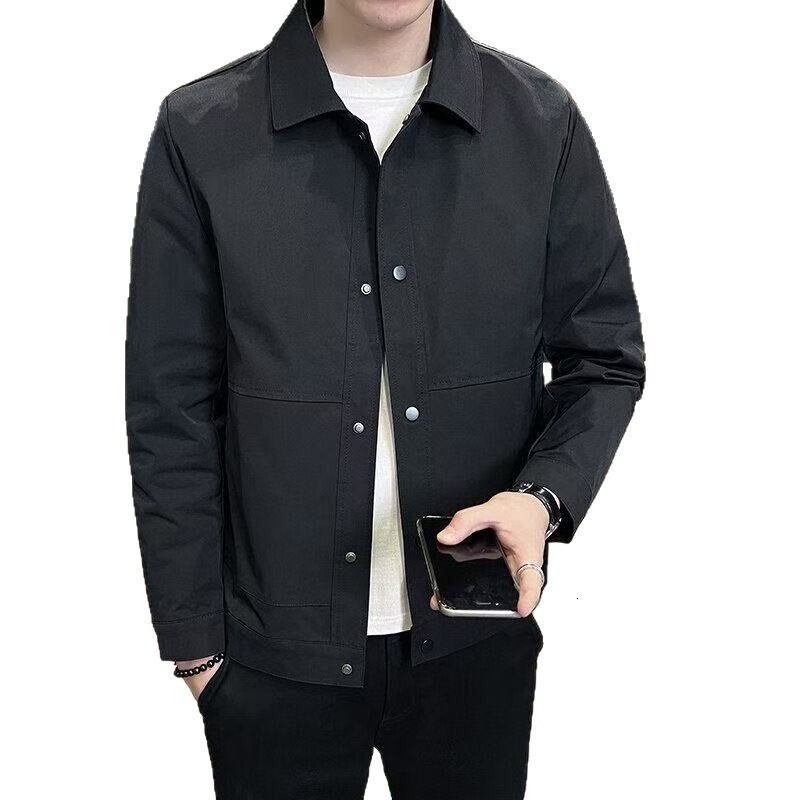 Spring And Designer Coat Autumn Turn-down Collar Jacket Simple Solid Color Office Trendy Casual Youth Coat Top