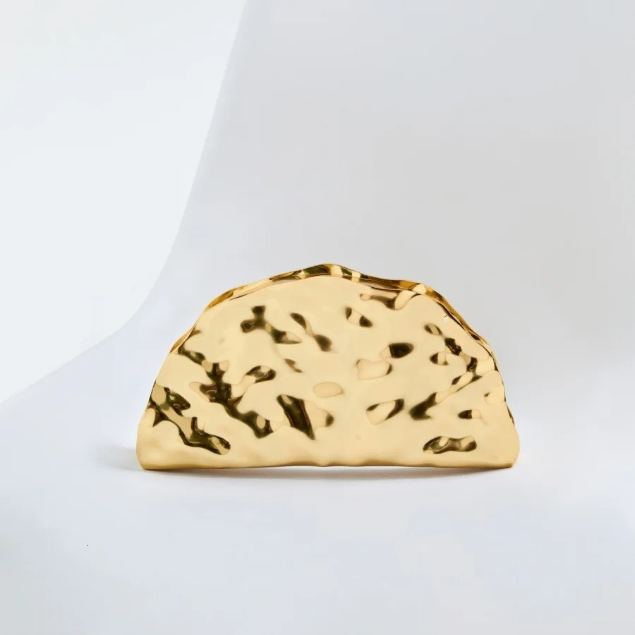 Metal fan shell clutch purse for women gold color evening wedding party handbag with snake strap 251030