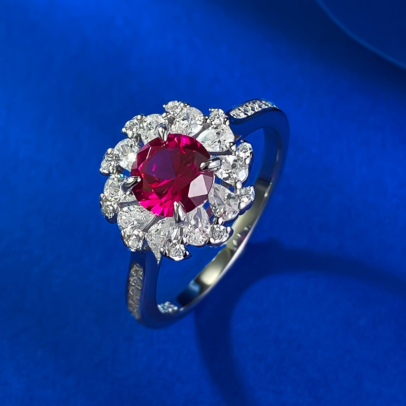 Choucong Handmade Wedding Rings Luxury Jewelry Genuine 100% 925 Sterling Silver Ruby Water Drop 6A Zircon Party Promise Women Princess Ring Lover Gift