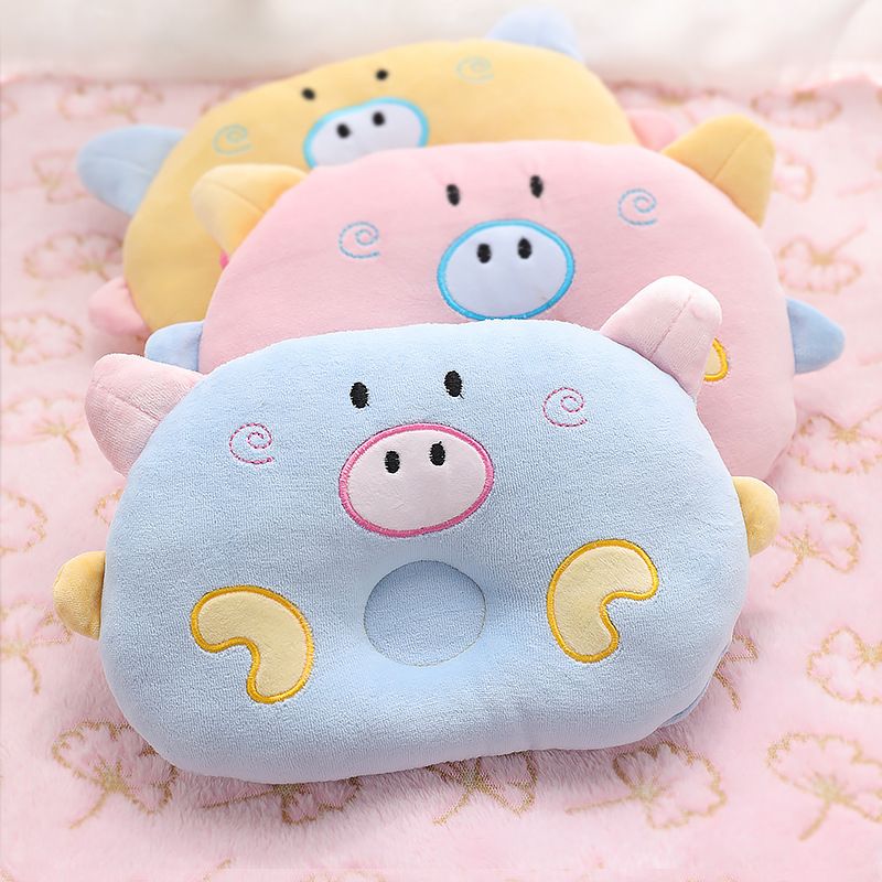 Cute Piggy Moon Pet Pillow with Concave Center Soft Plush Head & Neck Support for Puppies Kittens, Washable, 7 Colors