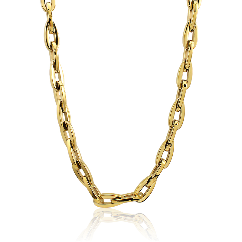 Thick Chunky Links Gold Plated Bracelet and Necklace for Men | Durable Stainless Steel Chains Accessory Collection