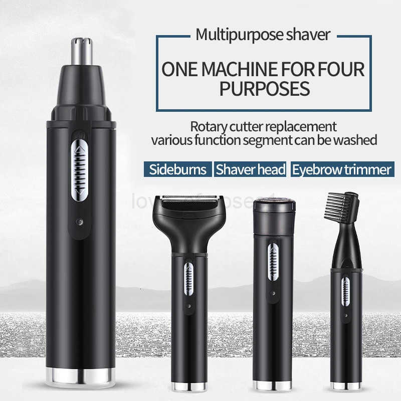 Electric Nose Ear Hair Trimmer for Men Painless Rechargeable Eyebrows Beard 4 in 1 Hair Clipper Shaver Z251030
