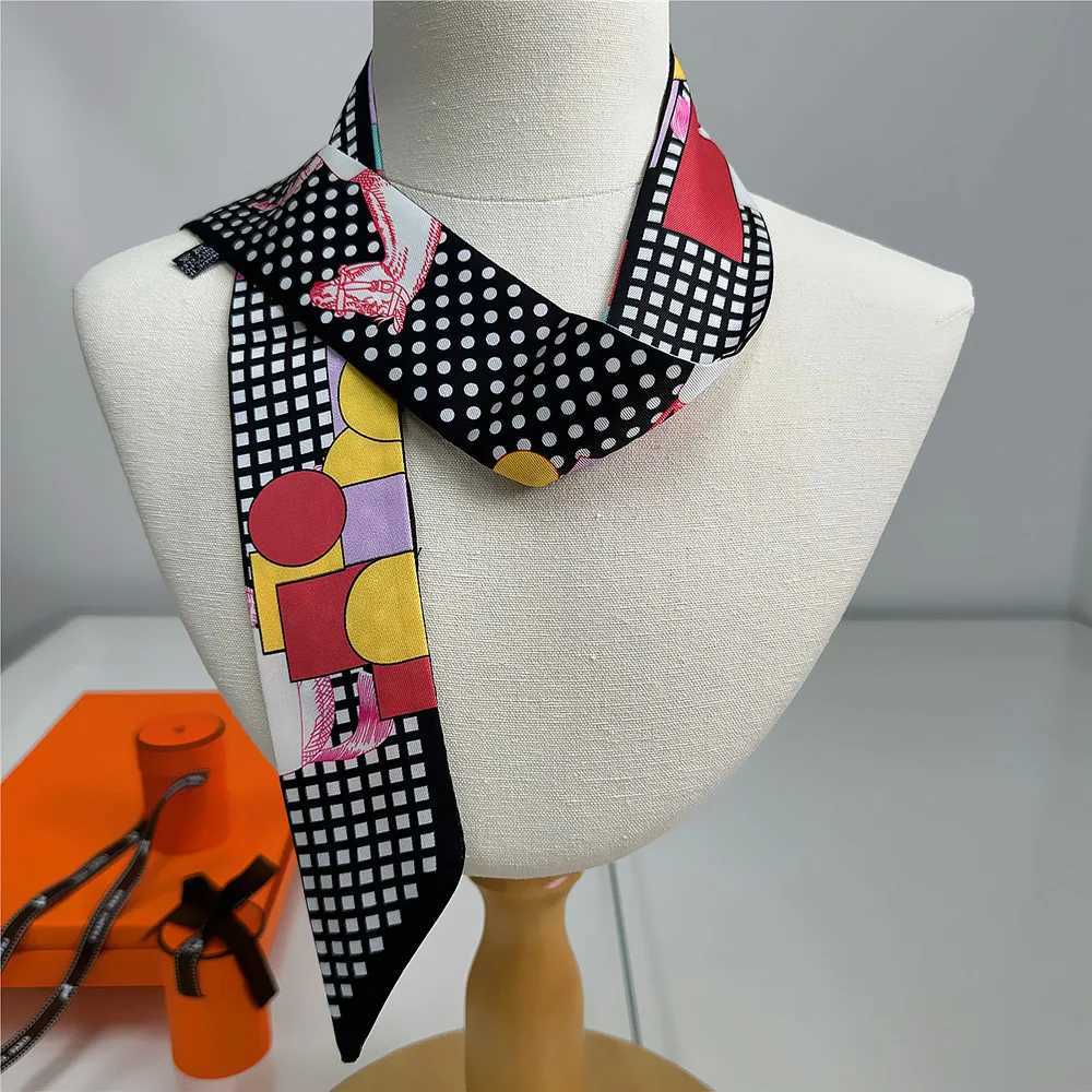 590cm New Saddle Silk Scarf Twill Silk Headband Fashion Scarf Tied Bag Ribbon Streamer Headband DecorationW251029