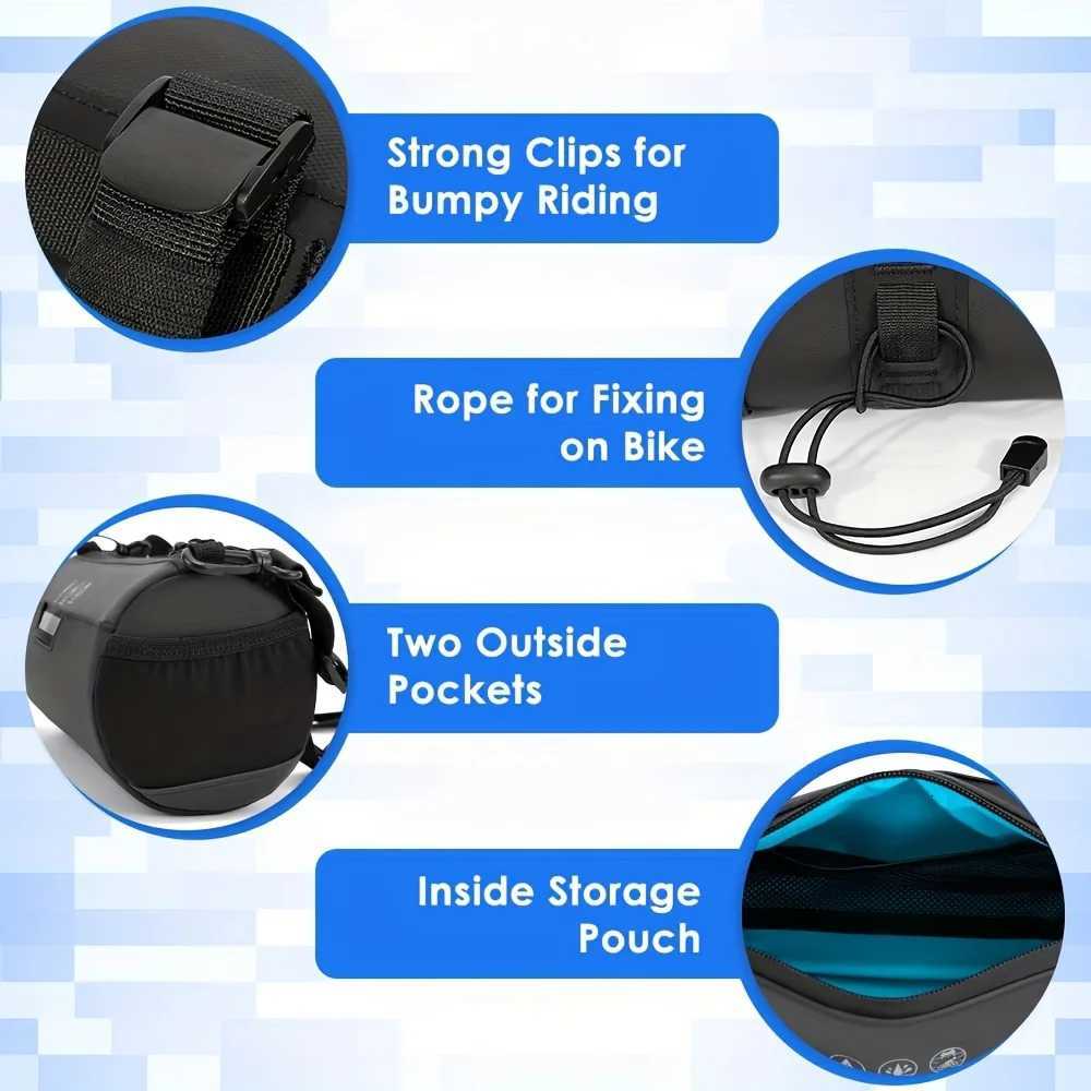 Bike Handlebar Bag Waterproof Bicycle Handlebar Roll Bag with Large Reflective Area Bike Front Pouch with Waterproof Zipper H251029