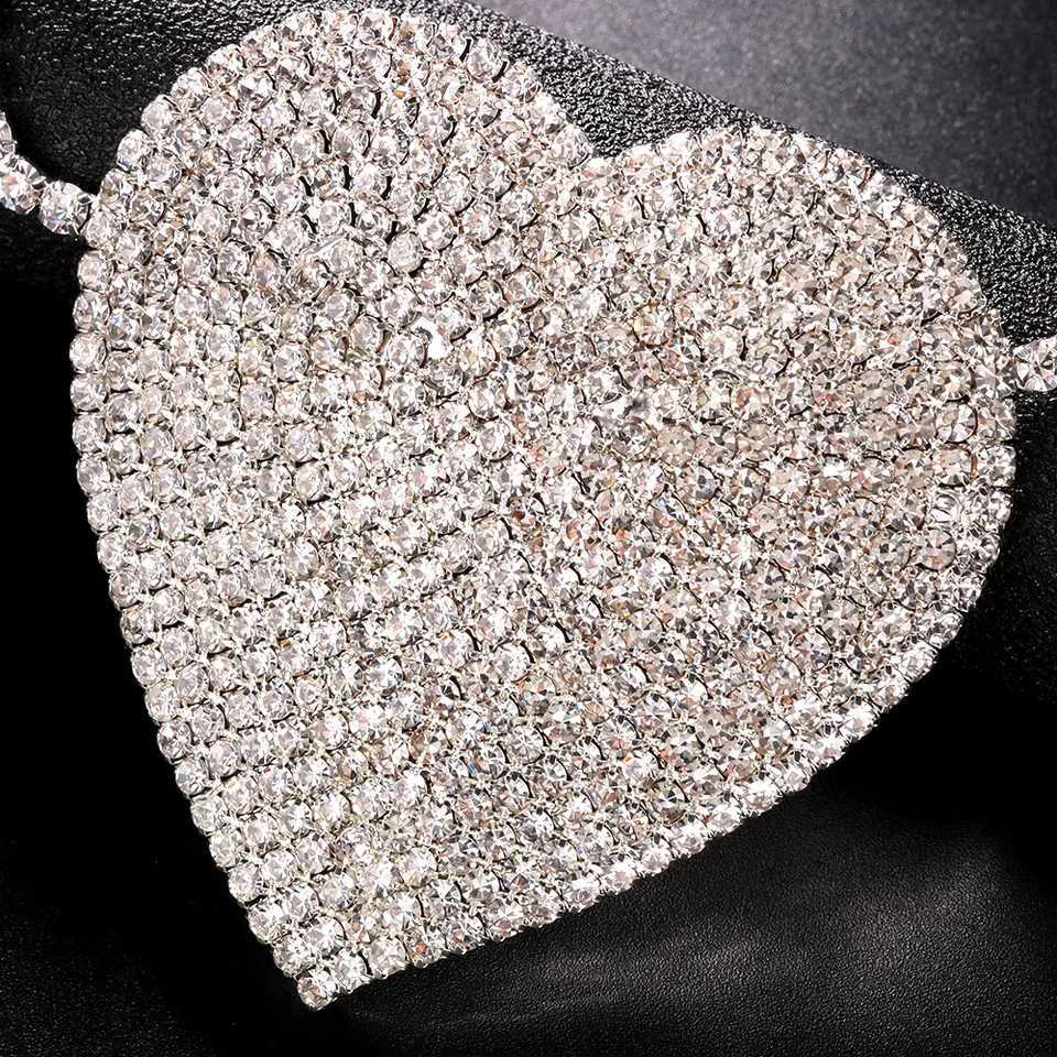 Stonefans Bling Rhinestone Heart Shape Mask Single Eye Patch Luxury Party Crystal Sexy Eye Accessories Jewelry for WomenW251029