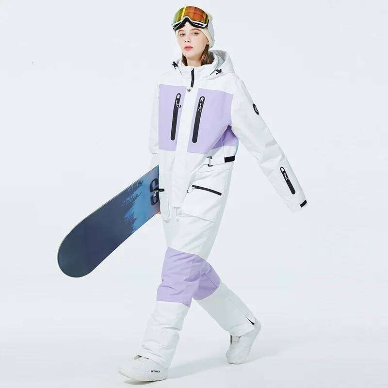 New Fashion One-piece Ski Suit Men Women Winter Windproof Waterproof Skiing Jumpsuit Snowboarding Suits Female Snow Costumes