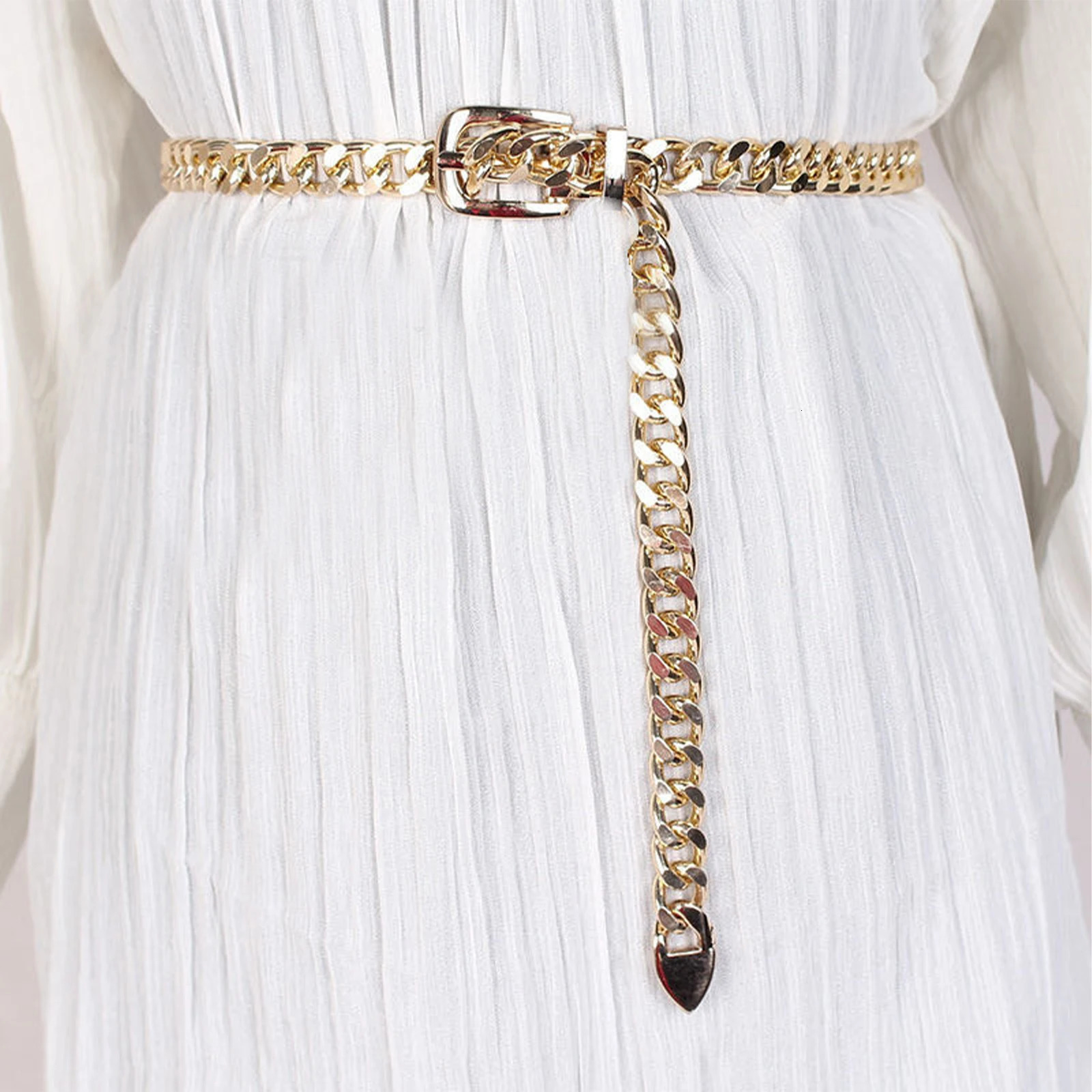 1 PC Womens Chain Belt Metal Waist Chain Dress Belts Metal Belt Adjustable 251021