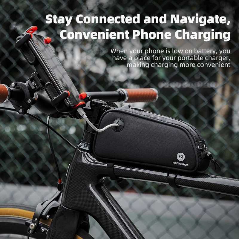 ROCKBROS Bicycle Bag 13L Large Capacity Portable Frame Front Tube Bag Waterproof MTB Road Ultralight Bicycle Pannier Bag H251029