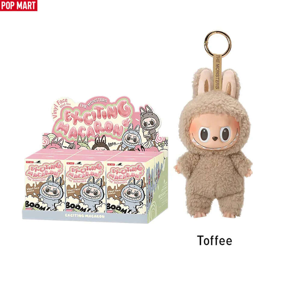 Hot Genuine Labubu toffee THE MONSTERS pop mart Exciting Macaron Vinyl FaceBlind Box V1.0 Vinyl Figure with Unique Face Design Limited Edition Macaron