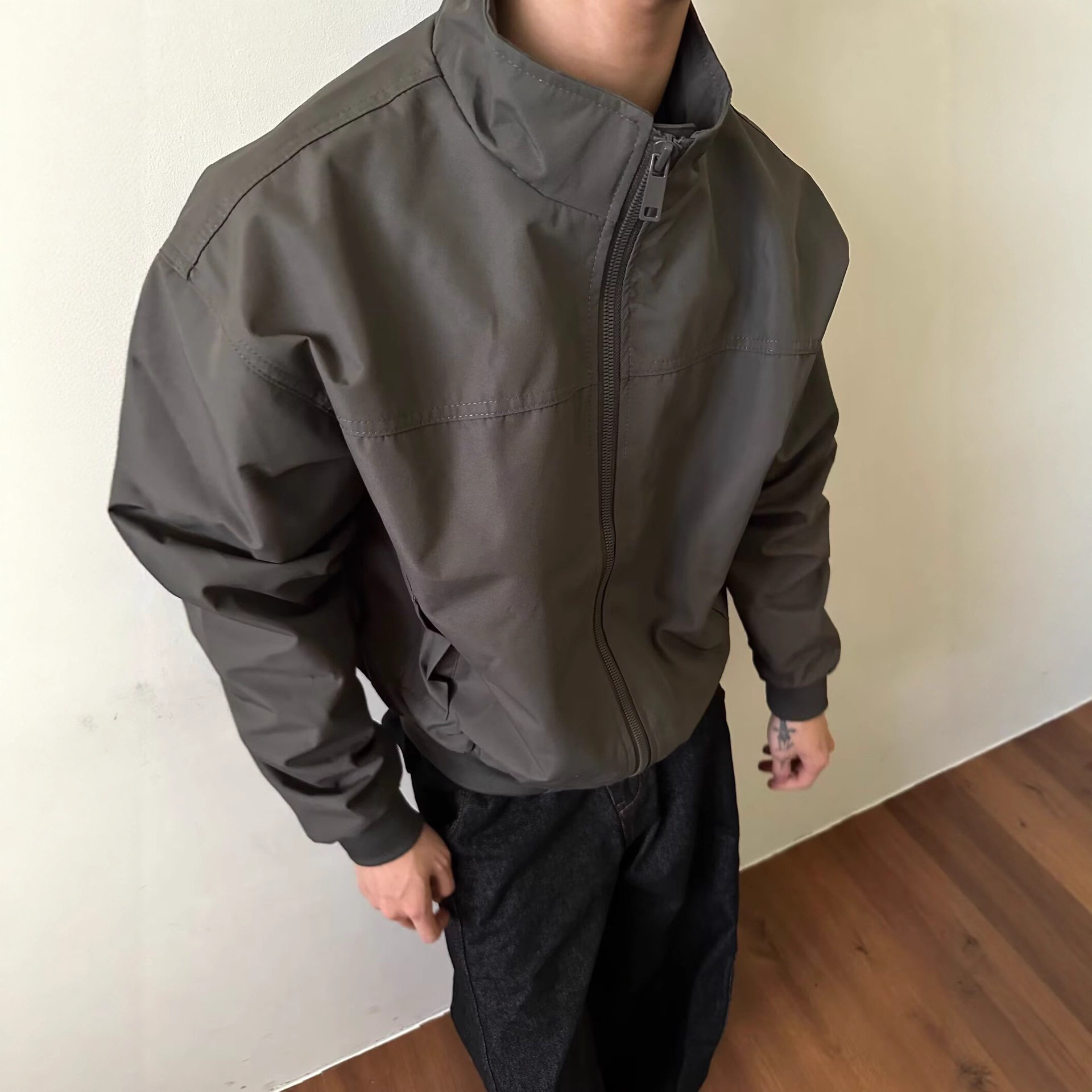 Three-proof Oversized Short Bomber Jacket For Men And Women Spring And Autumn Deconstructed Loose Fit Versatile Workwear Couple's Designer Jacket