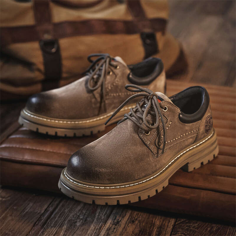 Low-top Martin Boots for Men, Thick-soled Versatile Work Boots, Outdoor Casual Commuter Men's Shoes