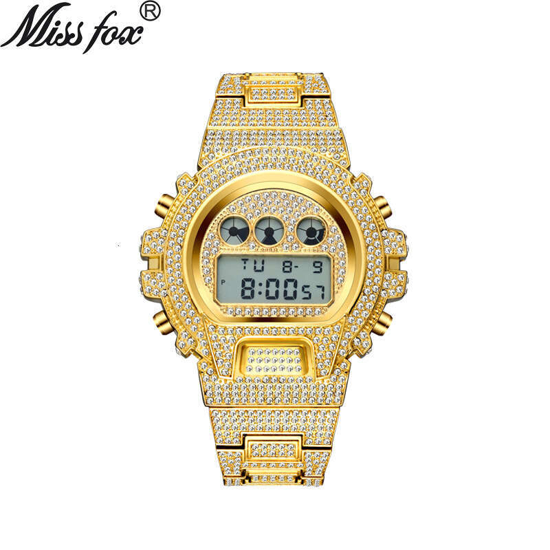 Fashionable classic watch Japan Diamond-Studded Multifunctional Fashion Electronic High-End Full Diamond Waterproof Men's Watch