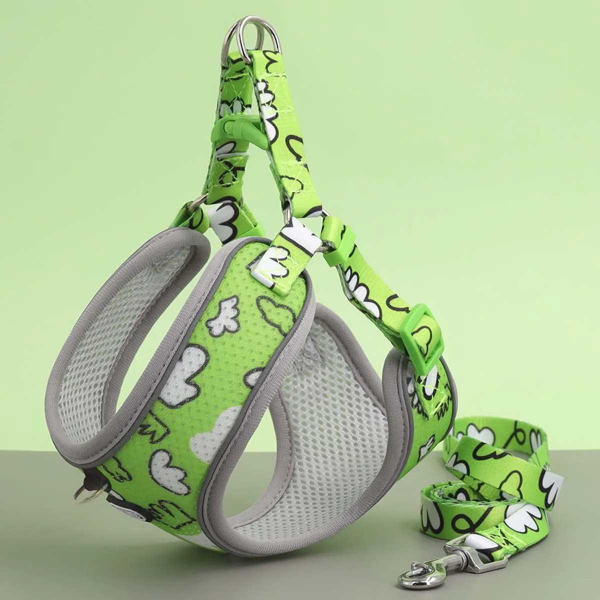 One Dog Harness and Leash Set Comfort Adjustable Escape Prevention Pet Leash Vest For Small to Medium Dogs J251129