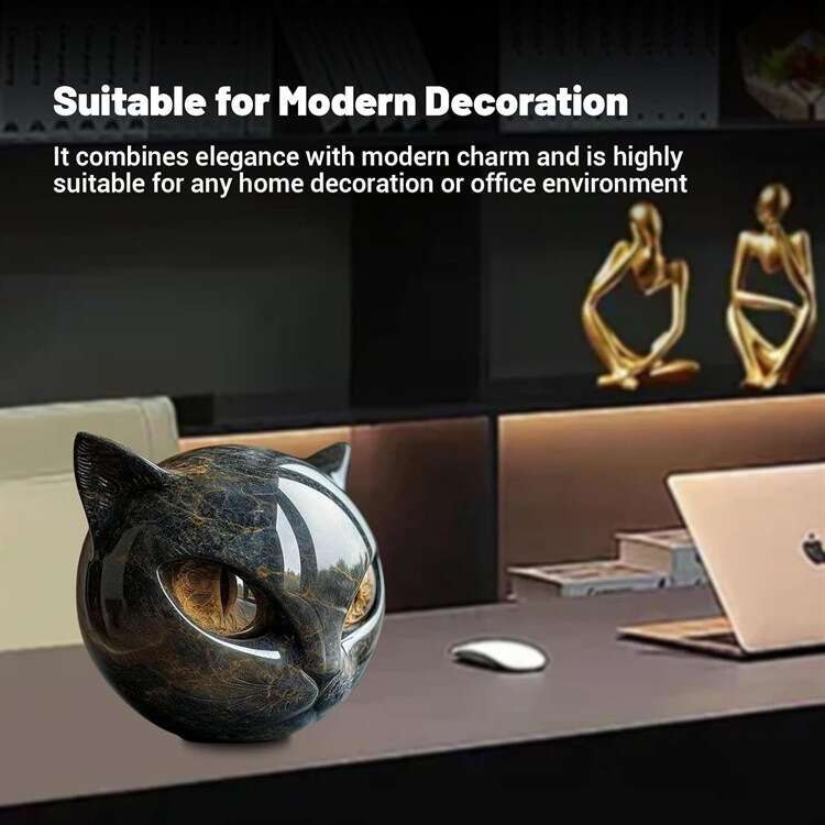 Designer Luxury Black Cat Resin Sculpture Ornament Decoration Craft for Halloween
