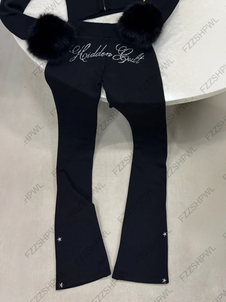 Casual Hoodie Suit Pants Suit Autumn and Winter Slim Fashion Trend Twopiece Zipper Longsleeve Sweatshirt Lowwaist Pants 2000s 251029