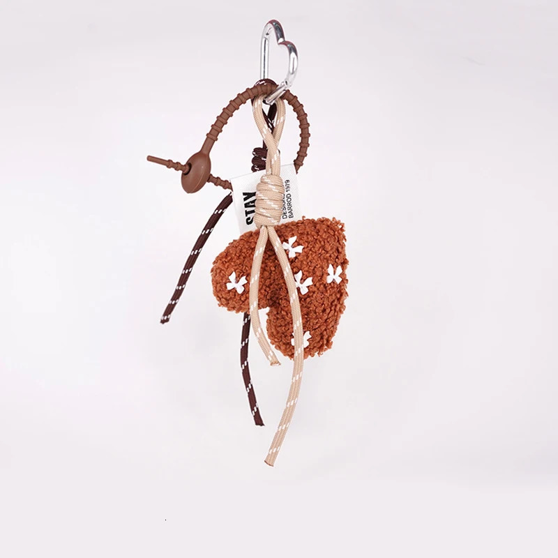 Cartoon Plush Bow Love Keychains For Women Y2k Bag Pendant Couple Car Key Chains Jewelry Gift Decoration Accessories 251030