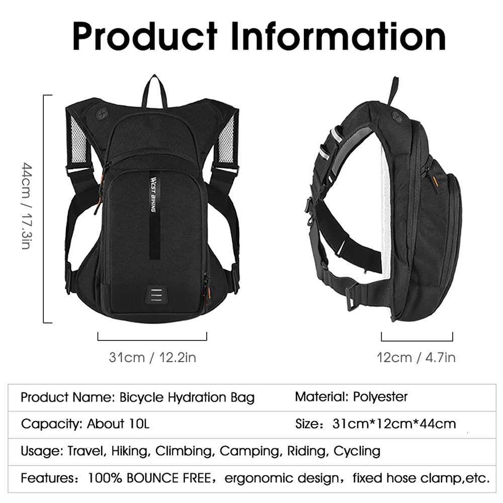 Hydration Backpack 10L Cycle Bike Backpack Outdoor Hydration Pack Bag for Biking Riding Running Jogging H251029