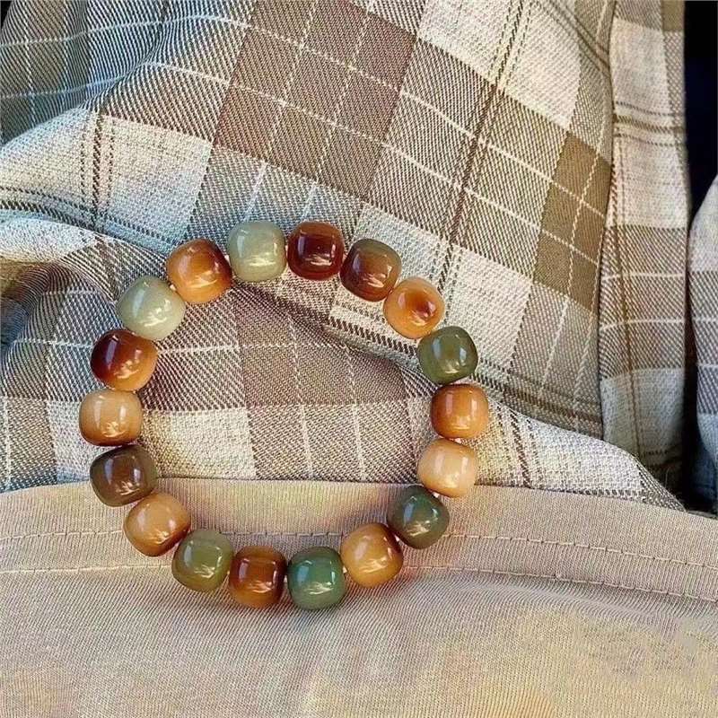 Refined Root Pink Gradient Bodhi Seed Student Edition Handmade Bracelet Buddhist Beads Gift for Girlfriend ddmynov