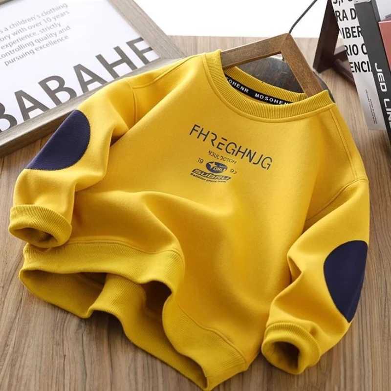 Boys MiddleBig Kids 2025 New SpringAutumn Crewneck Long Sleeve Stylish Sweatshirt TopsT251030