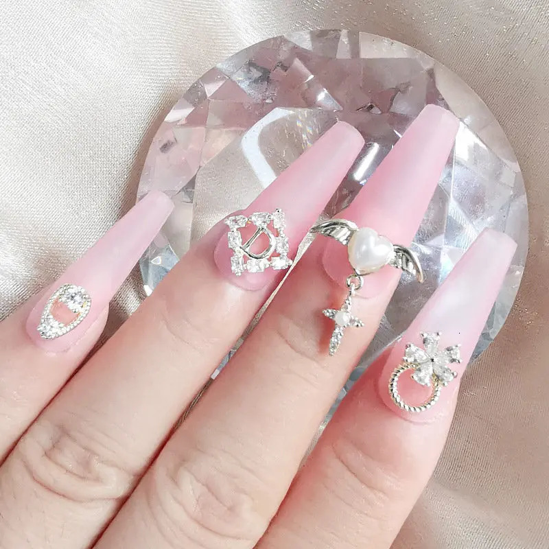 10pcslot 3D Cross Wings Zircon Crystals Alloy Rhinestones Jewelry Nail Art Decorations Nails Accessories Charms Supplies G1644 251027