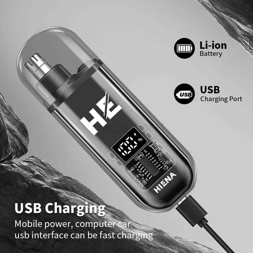 XMSJ Mini Eyebrow Trimmer Portable Electric Digital Display Pocketsized Cut Nose Hair Painless USB Rechargeable Trimmer Z251030