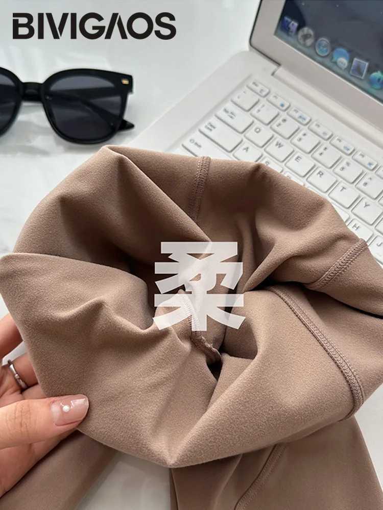 BIVIGAOS New Pocket Brushed Shark Leggings Women Autumn Light Fleece Phone Leggings Slim TightFit Sports Yoga Fitness Leggings J251030