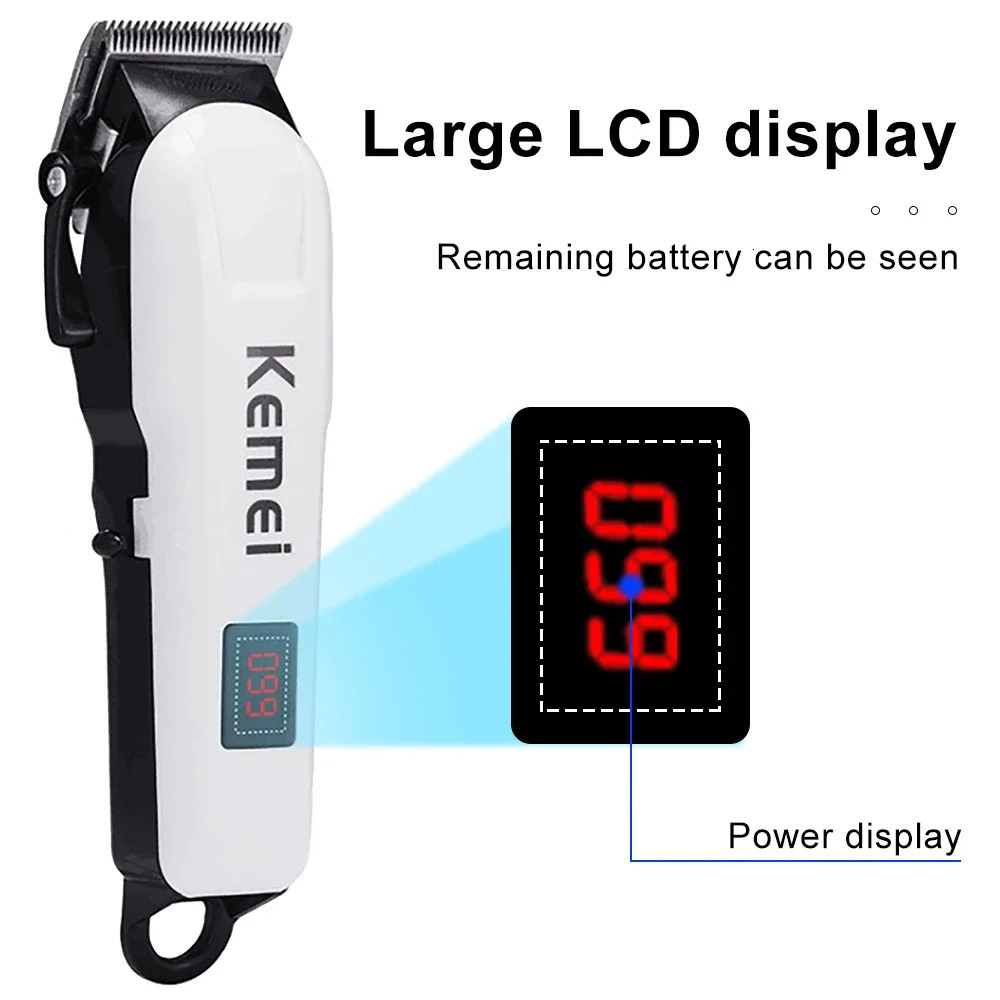 Kemei Hair Cutting Machine Electric Hair Clipper Cordless Trimmer For Men Shaving Machine Rechargeable Hair Cut Barber KM809A 251029 - view 6