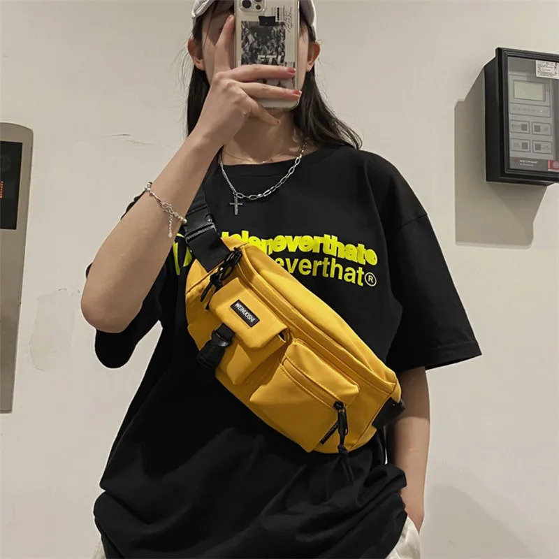 Multifunction Hip Hop Chest Bag Men Women Street Casual Sport Crossbody Bag Purple Yellow Waterproof Coin Purse Phone Waist Bag 251030
