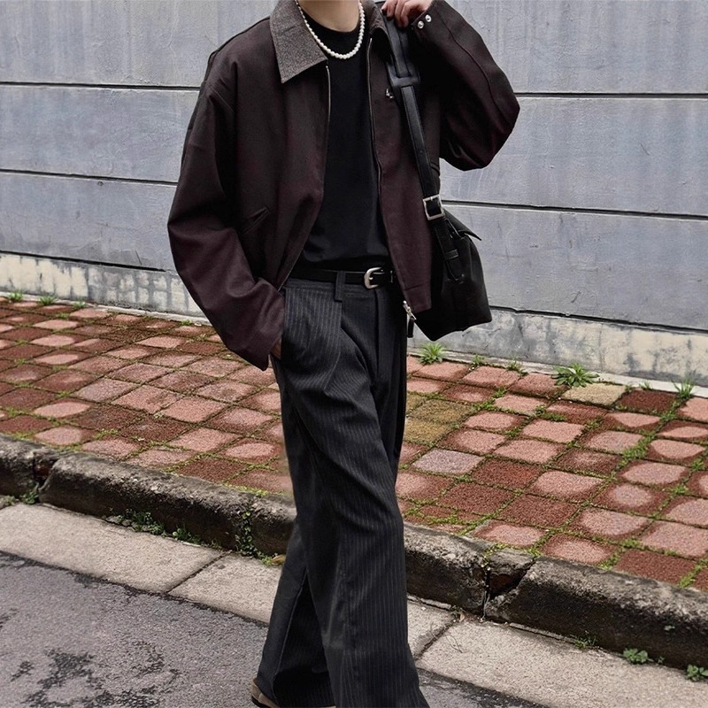 American Style Reversible Houndstooth Jacket For Men With High-end Old Money Style Designer Jacket Turn-down Collar Blazer