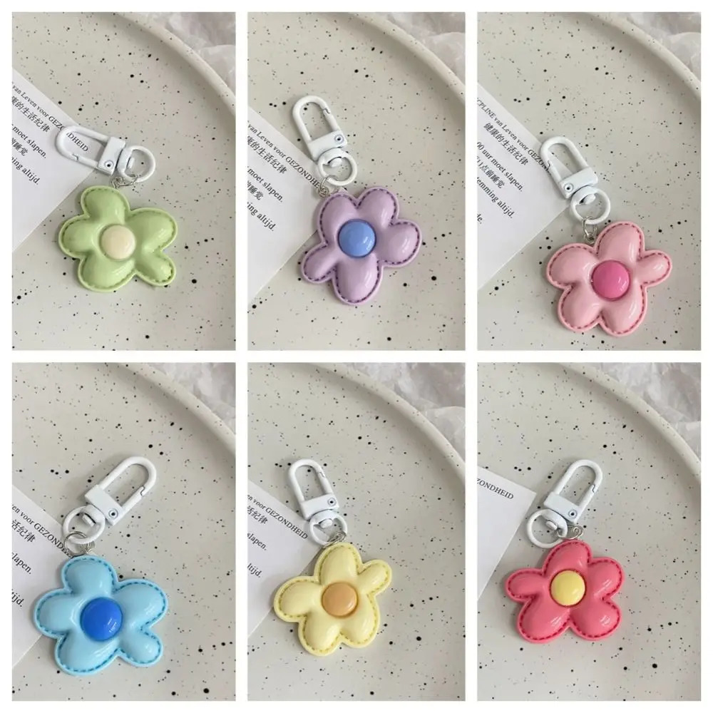 Fashion Key Chains Bag Hanging Pendant Car Keyring Cute Mini Flower Keychain Kawaii Colorful Resin Floral Key Ring 251030