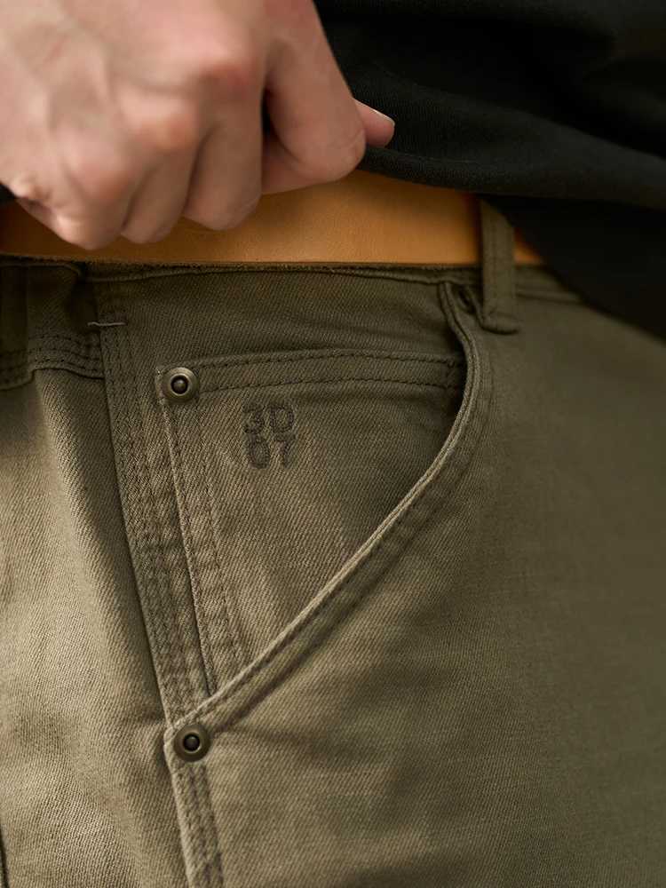 SIMWOOD 2025 Autumn New Draping Motorcycle Riding Jeans Men 10oz Fashion Denim Trousers J251030