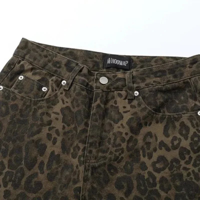Baggy Leopard Jeans Coquette y2k clothes Women High Waisted Casual Wide Leg Denim Pants Fashion Streetwear Retro Straight Jeans 251029