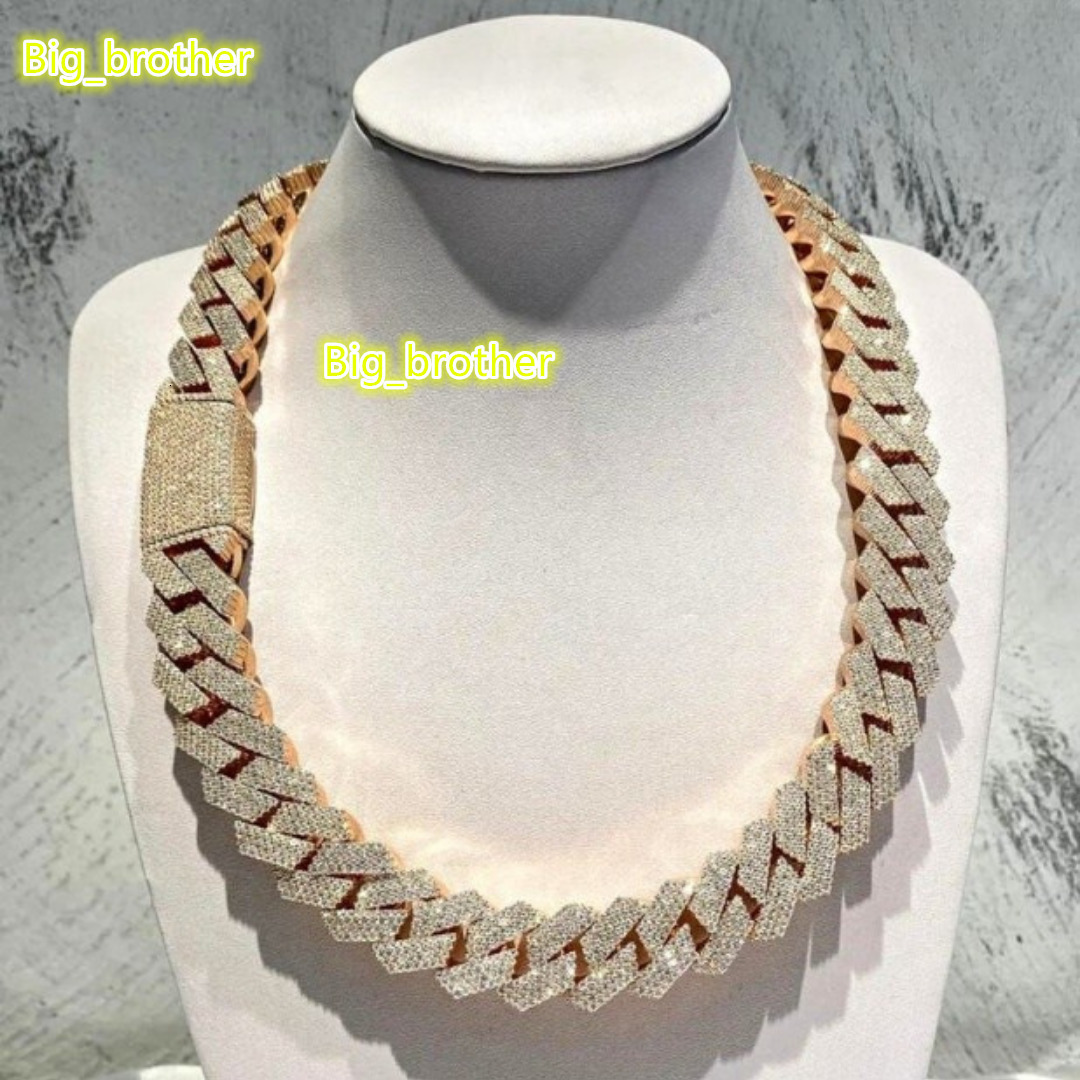 Moissanite Iced Out Cuban Link Chain for Men Hip Hop Jewelry 18K Gold Plated VVS Bling Choker Necklace Wholesale