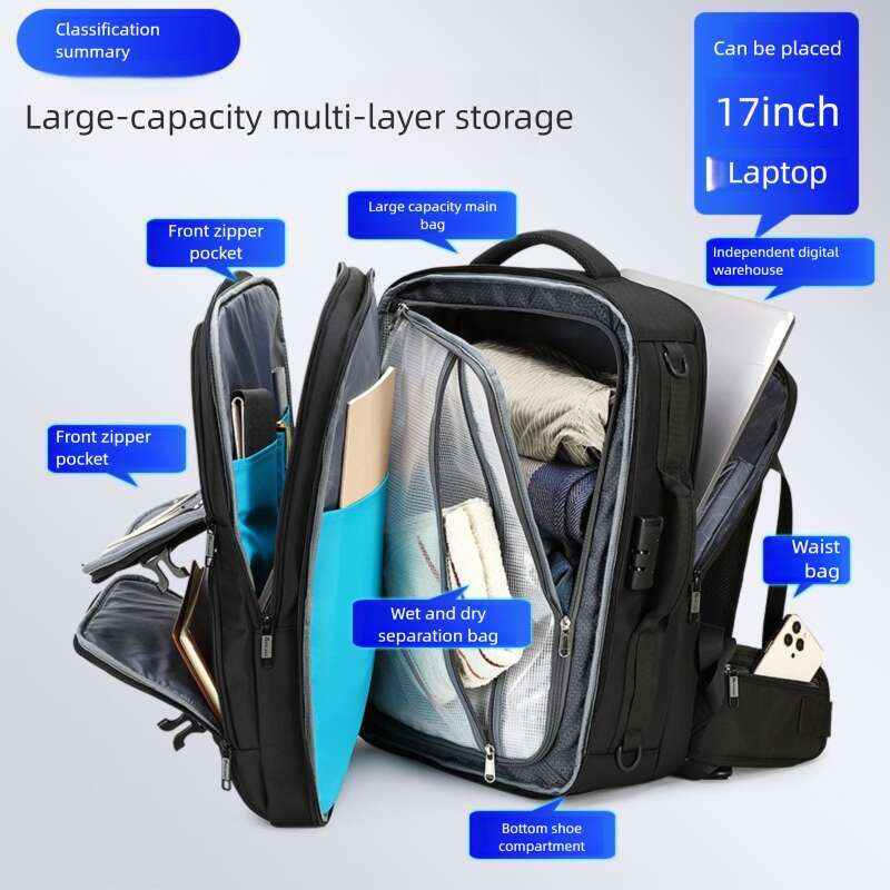 New Backpack Men Business Casual Multifunctional Backpack Large Capacity Travel Bag Fashionable Laptop Bag For Commuting High Quality