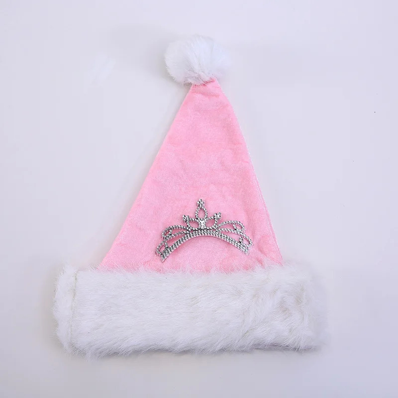 Pink Crown Christmas Hat For Holiday Dressing Up As An Adult Christmas Plush Hat 251024