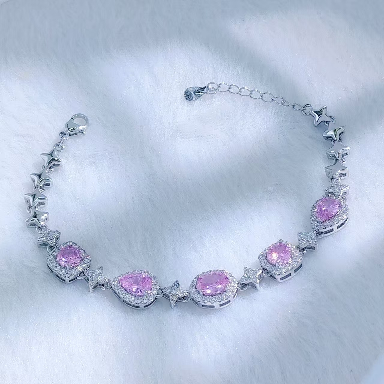 TaiYang New Premium Zirconia Bracelet,High-Carbon Diamond Party Wedding Chain in White Gold Plated Copper For Women