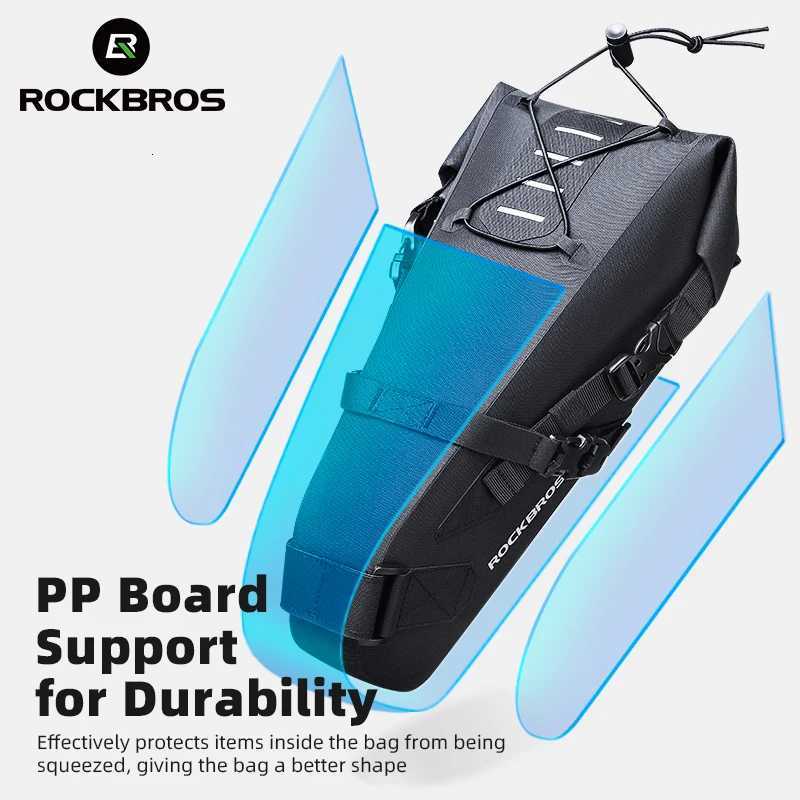 ROCKBROS Cycling Saddle MTB Road Bag Large Capacity 3L Bicycle Tail Bag Waterproof Short Rides Foldable Tail Rear Bag Bike Bag H251029